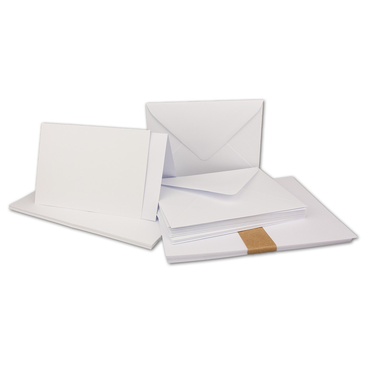 "FarbenFroh by GUSTAV NEUSER" 50x folding card set DIN A6/C6 with envelopes in bright white/crystal white including insert 14.8 x 10.5 cm Premium quality FarbenFroh