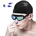 DigHealth(TM) Swim Goggles-No Leaking, Anti Fog and UV Protection, with Swimming Cap, Nose Clip, Ear Plugs, Waterproof Organizer Pouch, iPhone Waterproof Case for Men Women