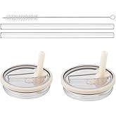 40 oz Tumbler Flip Straw Lid Replacement Compatible with HydroJug, Spill Proof Splash Resistant Tumbler Lids,Leak Proof Tumbler Cover for Cup Accessories,Pack of 2 (Cream White)