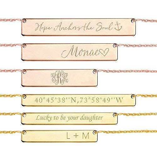 Check expert advices for personalized necklace silver name plate bar