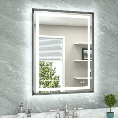 TETOTE Bathroom LED Mirror Brushed Gunmetal