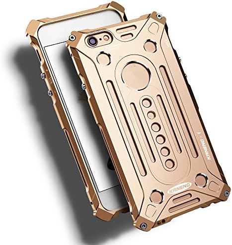 Kaneng Luxury Outdoor Dropproof Shockproof Aluminum Metal Back Cover Case for Iphone 6s Plus 5.5 Inch Sport Climbing Bumper Shell for Apple 6 Plus (Gold)