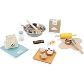 Janod - My Bakery - Pretend Play Kitchen and Doll&rsquo;s Tea Set Toy - 19 Wooden and Felt Pieces Included - Water-Based Paints - 3 Years + J06618