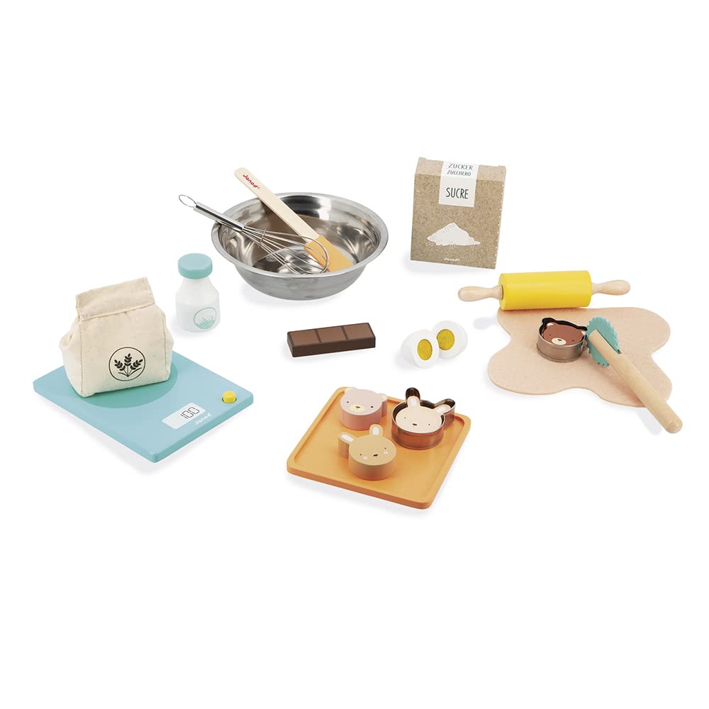 Janod - My Bakery - Pretend Play Kitchen and Doll’s Tea Set Toy - 19 Wooden and Felt Pieces Included - FSC-Certified - Water-Based Paints - 3 Years +, J06618 — image 1