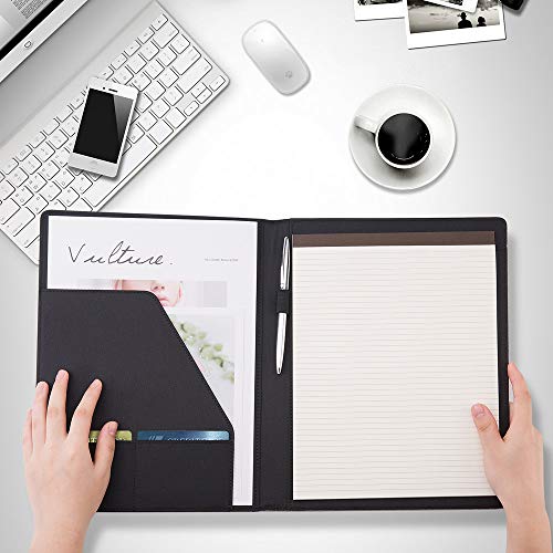 Padfolio Portfolio Folder with Letter Size Writing Pad - Professional Business Interview Resume Padfolio with Waterproof Fabric Cover - Thumbnail 6