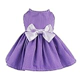 Fitwarm Elegant Dog Dress Pet Clothes Striped Shirts Cat Apparel, Purple, XXS