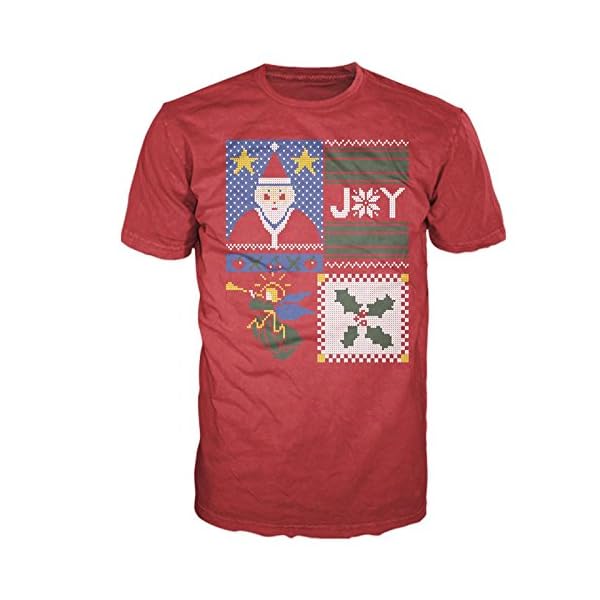 Men's Funny Truly Ugly Christmas Sweater Print Holiday Graphic T-Shirt by Four Seasons Design (Lightweight)
