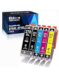 E-Z Ink (TM) - Cartucho de tinta compatible para Canon PGI-270XL CLI-271XL PGI 270 XL CLI 271 XL para usar con PIXMA MG6820 MG5720 (1 negro grande, 1 negro pequeño, 1 cian, 1 magenta, 1 amarillo) 5 unidades