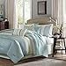 Madison Park Amherst Faux Silk Comforter Set-Casual Contemporary Design All Season Down Alternative Bedding, Matching Shams, Bedskirt, Decorative Pillows, Cal King(104