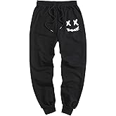 ZAFUL Men's Sweatpants Tapered Gym Running Workout Pants Cartoon Face Print Athletic Drawstring Joggers with Pockets
