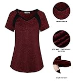 Emlliy Women’s Workout Tops Yoga Tops Short Sleeve | Cool Dri | V Neck | for Hiking, Yoga, and Gym