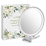 Lavany Compact Mirror Handheld Double-Sided 3.2” Makeup Mirror with 10x Magnification, Perfect for Travel