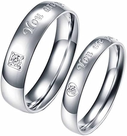 Geminis New Fashion Silver "Your Are Perfect in My Mind" with Cz Stone 316 L Stainless Steel Titanium Wedding Band Anniversary/engagement/promise/couple Ring Best Gift! (The Lady's Ring, 5)