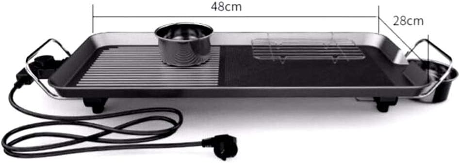 review NOBLJX Teppanyaki Grill Electric BBQ Griddle Barbecue Table Top Portable Adjustable Temperature Control Large Non-Stick with Even Heating Hot Plate Easy to Clean,1Pcs