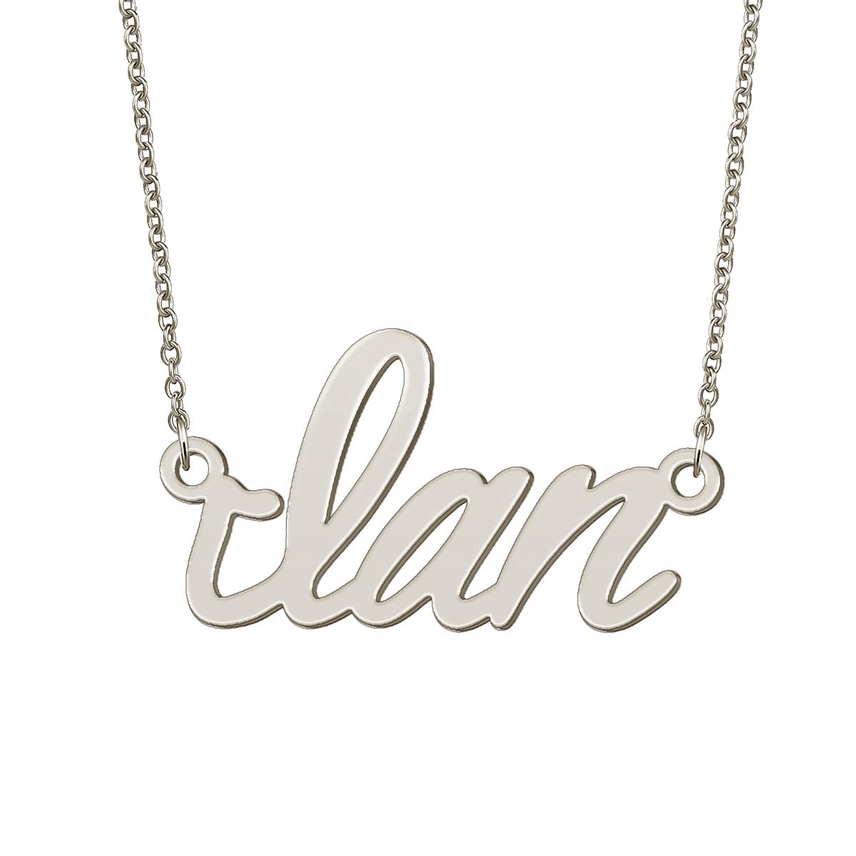 BYBWBL Ian Name Pendant Necklace Silver Color