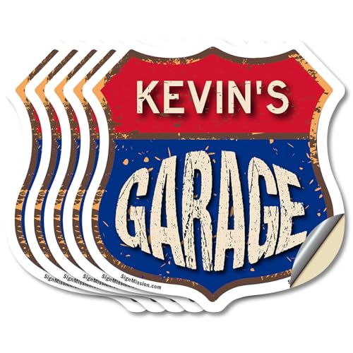Kevin's Garage (5 Pack) 6 inch X 6 inch Shield Shaped Heavy Duty 3.2 mil Vinyl…
