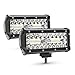 MICTUNING LED Light Pods 7 Inch 240W Triple Row LED Light Bar Spot Flood Combo Beam Offroad Driving Fog Lights For Pickup Truck Jeep ATV UTV SUV Boat, 2 Pack