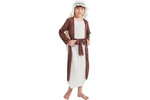 JUICYRAUL Boy Saint Joseph Costume,Biblical Religious Fancy Dress,Shepherd Costume,Perfect for Easter Halloween