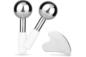 VRAIKO ICES Globes for Facials & Gua Sha Set, Gua Sha Facial Tools and Cryo Sticks with Unbreakable Steel for Face, Face Mass