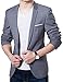 XQS Men's Stylish Slim Fit One Button Notch Lapel Patch blazer