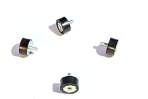 ELGINSCREWSANDBOLTS 4 Rubber Vibration Isolator Mount (1" Dia x 1/2" Thk) 1/4-20 x 1/2" Long Stud