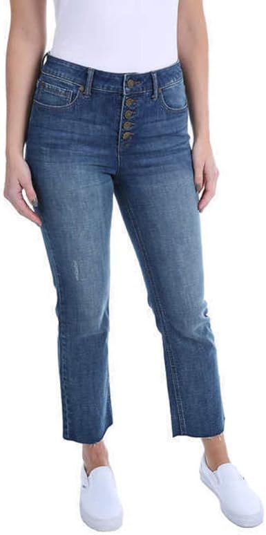 ladies straight leg stretch jeans