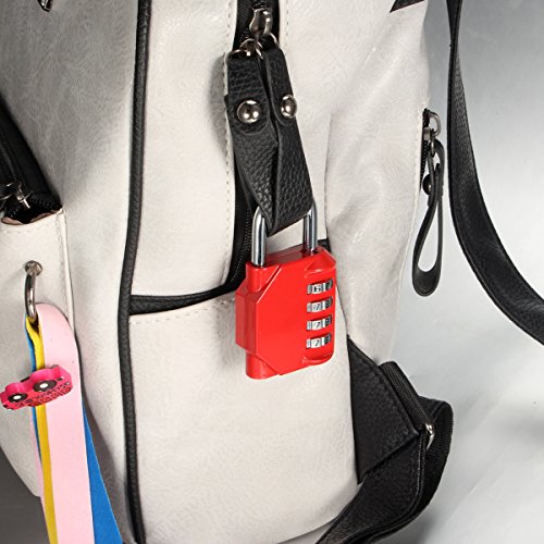Combination Lock, Blingco 4 Digit Combination Padlock for Gym & Sports Locker, School, Employee, Fence, Case, Toolbox, Hasp Cabinet & Storage - 2 Pack & Red