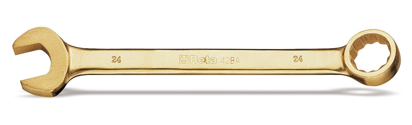 Beta 420957 Sparkproof Combination Spanner, Open Bi-hex Ring Ends, 11/16" Size