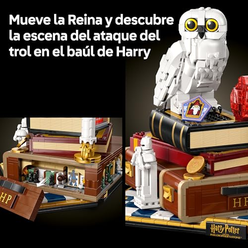 Harry Potter Piedra Filosofal: Edición para Coleccionistas - Maqueta para Adultos de Escena de Película - Decoración del Hogar - Figura de Lechuza Hedwig y 3 Minigfiguras - Regalo para Fans 76466