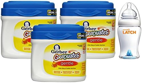 Gerber Graduates Gentle Infant & Toddler Formula (3 Pack) with LATCH Breastfeeding Transition Bottle