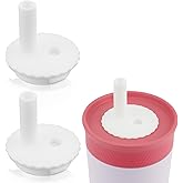 PEUTIER 2pcs Silicone Straw for Owala Kids Water Bottle 12oz 15oz, Flexible Soft Lid Accessories for Toddler Insulation Stainless Steel Tumbler Cup 12oz 15oz, BPA-Free Replacement(White)