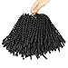 3 Packs Spring Twist Crochet Braiding Hair Natural Black Color Bomb Twist Synthetic Hair Crochet Braids Fluffy Passion Twist Crochet Hair (1B#)