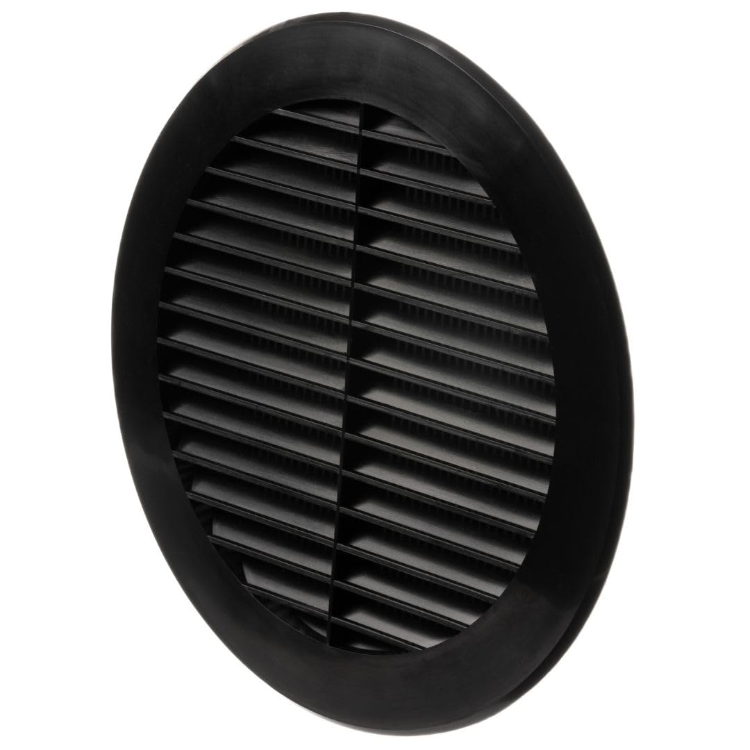 Ø 150mm / 6 inch Black Plastic Ventilation Grille - Air Vent Cover for Kitchen, Bathroom & HVAC Systems