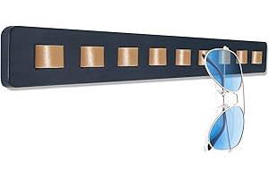 TOOVREN Sunglasses Holder Organizer, Sunglass Holder for Wall, Bamboo Glasses Organizer Storage, Eyeglass Holder for Multiple Glasses, Eyeglasses Hanging Rack, Eyewear Display, Glasses Rack Black Gray