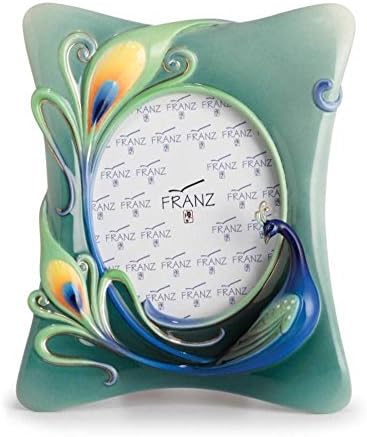 Franz Fine Porcelain Luminescence Peacock Splendor Photo Frame in Adorable Treasures Gift Box