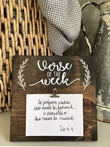 Encounter168 Verse of The Week Clip Board Weekly Scripture Wood Clipboard Bible Verse Home Decor Kitchen Home Farmhouse Decor Christmas Thanksgiving Parents Gift Wood Sign