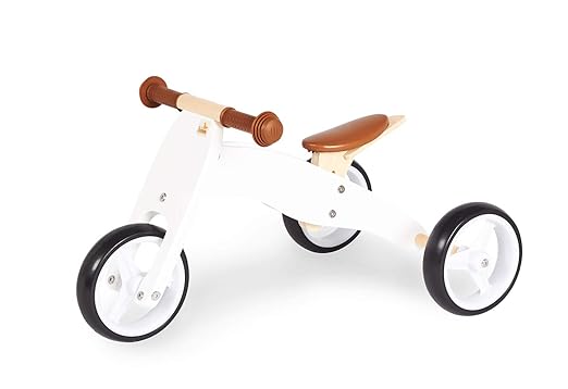 Pinolino Mini-Laufdreirad Charlie, aus Holz, 4-fach umbaubar, Sattel 6-fach höhenverstellbar, für Kinder ab 1,5 Jahren, weiß/