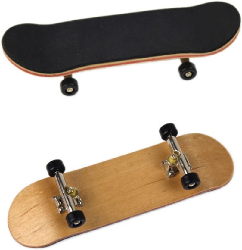 Wenasi MINI Finger Skateboard, Novelty Desktop Wooden Fingerboard Toy (Black)