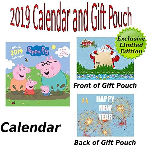 Peppa Pig 2019 Calendar + High Quality Calendar Gift Pouch