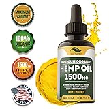 Organic Hemp Oil Extract - 1500mg - Sleep, Mood and Pain Relief Supplement - Full Spectrum Oil Against Anxiety and Stress - Extra Pack - Made in USA