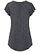 Meow Meow Lace Women's V Neck Pleated Tunic Top Lotus Short Sleeve T Shirt Blouse Black XL