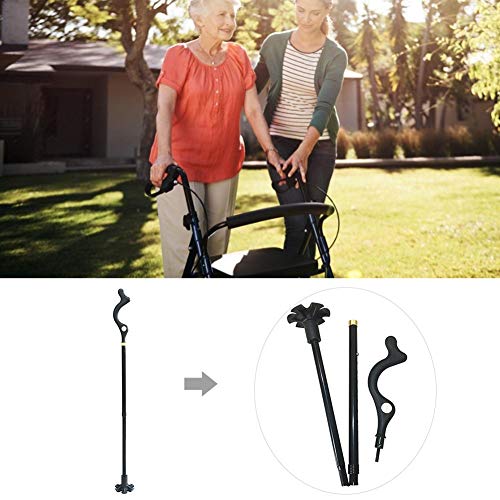 S WIDEN ELECTRIC Trekking Poles Collapsible Hiking Poles Lightweight Walking | Old Man's Crutches | 360 °Adjustment Folding Cane | Portable Self-Standing Hand Walking Stick for Men Women - Thumbnail 2