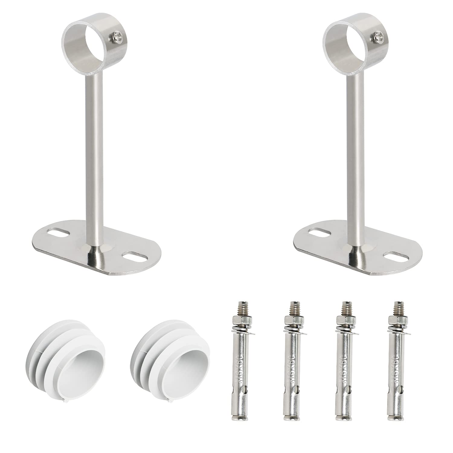 Aopin 2Pcs Ceiling Mount Bracket Pipe Hole Diameter 25 mm (1"), Length 200mm, Clothes Rail mounting bracketcurtain Rod Flange Socket, Suitable for Ceiling or wall mounting, handrail mounting Bracket — image 1