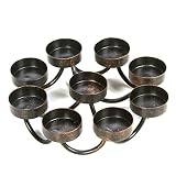 Hosley 7 Inch Bronze Metal 9 Candle Tealights Citronella Votive Candle Holder Ideal Gift for Wedding Aromatherapy Spa Zen Citronella Tealights in a Patio Candle Garden O9
