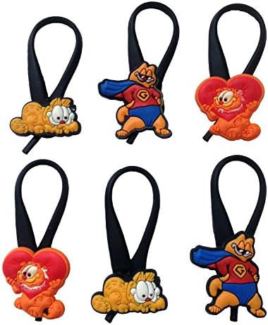 Garfield Silicone Snap Lock Zipper Pulls 6 Pcs Set #1