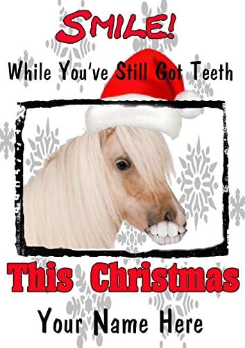 Carte De Vœux A5 Personnalisee Dents De Cheval Sourire Noel C1 Amazon Fr Fournitures De Bureau