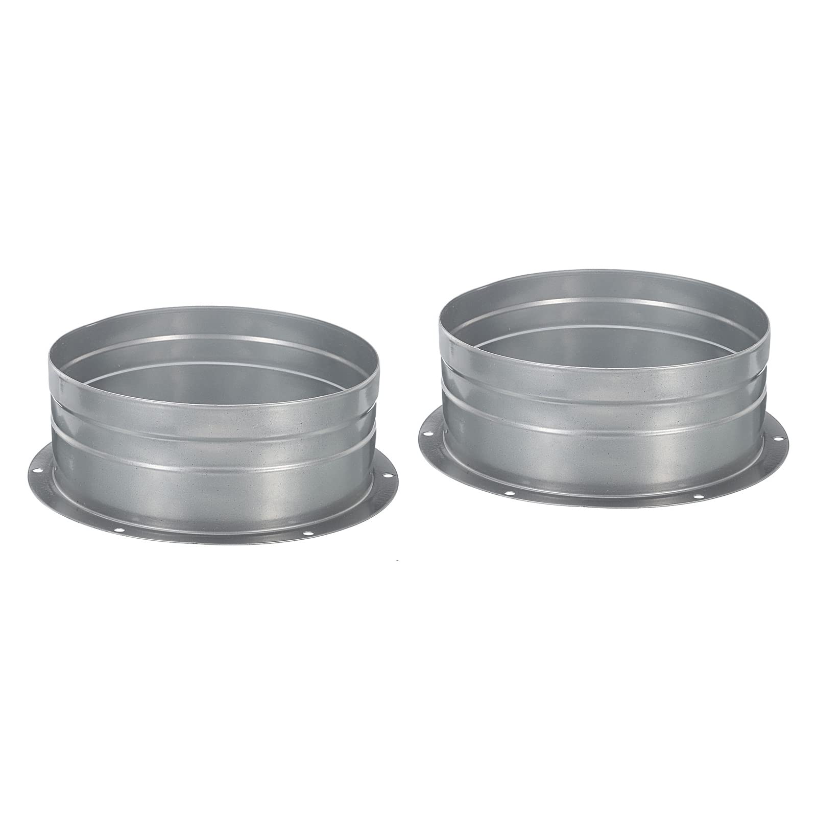 PATIKIL 6 Inch Duct Connector Flange, 2 Pack Metal Straight Pipe Exhaust Hose Flange for Heating Cooling Ventilation HVAC System