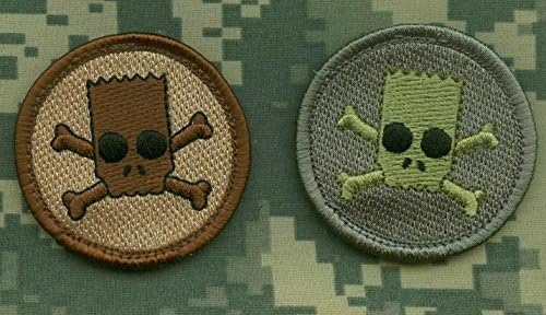 KANDAHAR WHACKER MARSOC RAIDERS FORCE RECON SSI: BART SIMPSON SKULL ACU+DCU Mix