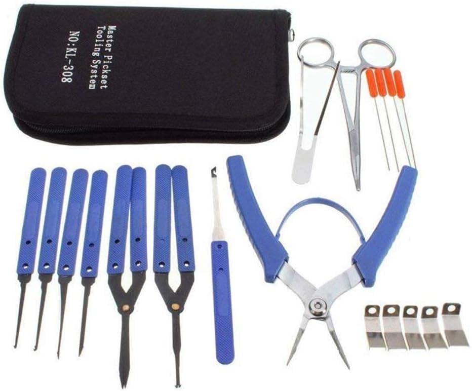 Loboo Idea Broken Key Extractor Set Home Depot Locksmith Tool Removal Hooks LockPick (14pcs, Black)