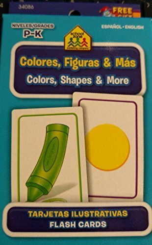 School Zone Bilingual Spanish English Colors (Colores), Shapes (Formas), & More Flash Cards Grades P-K